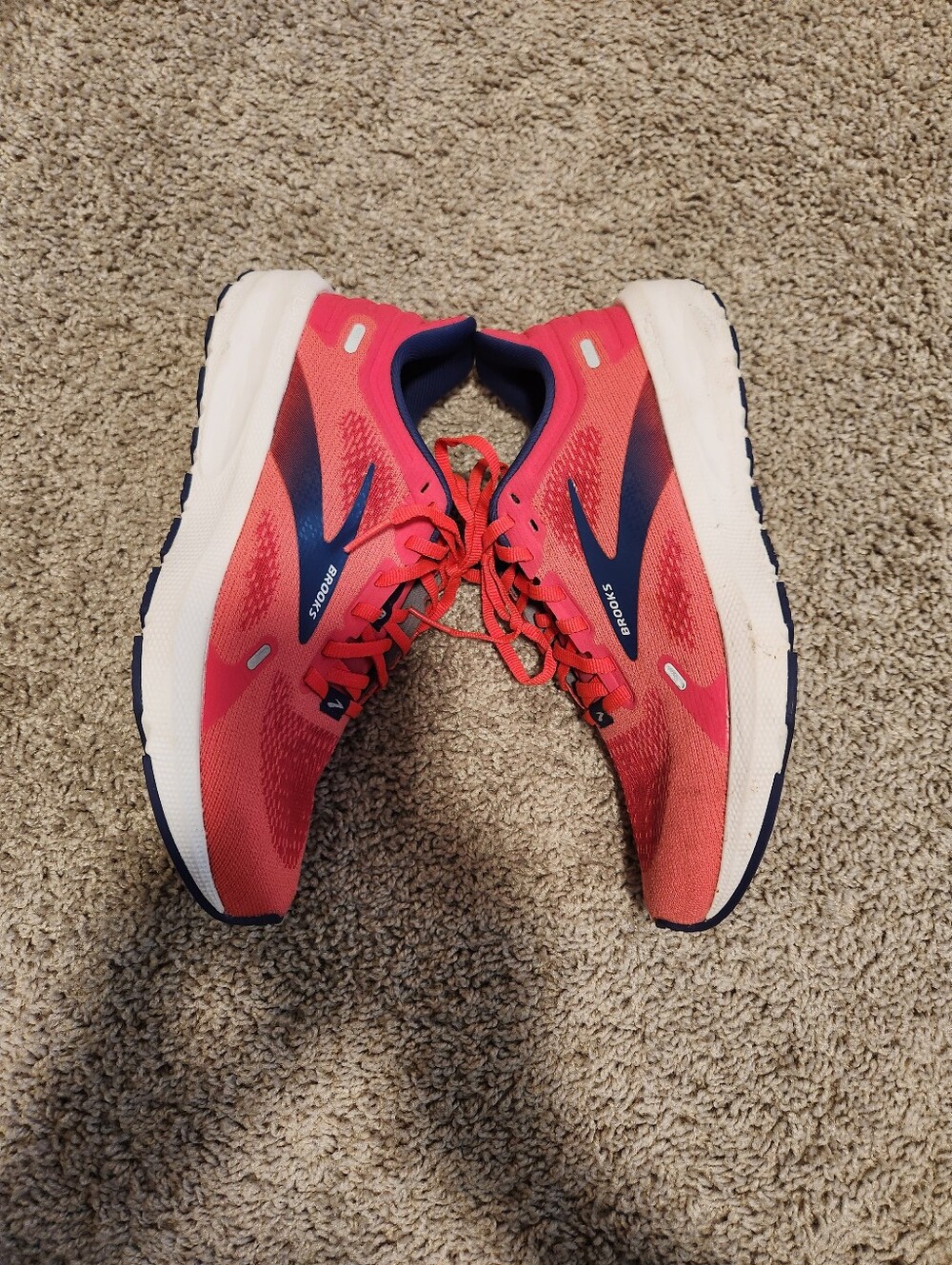Brooks Launch 9 Running Shoes Womens Pink Navy Cardio Training Size 7.5 - Picture 6 of 12